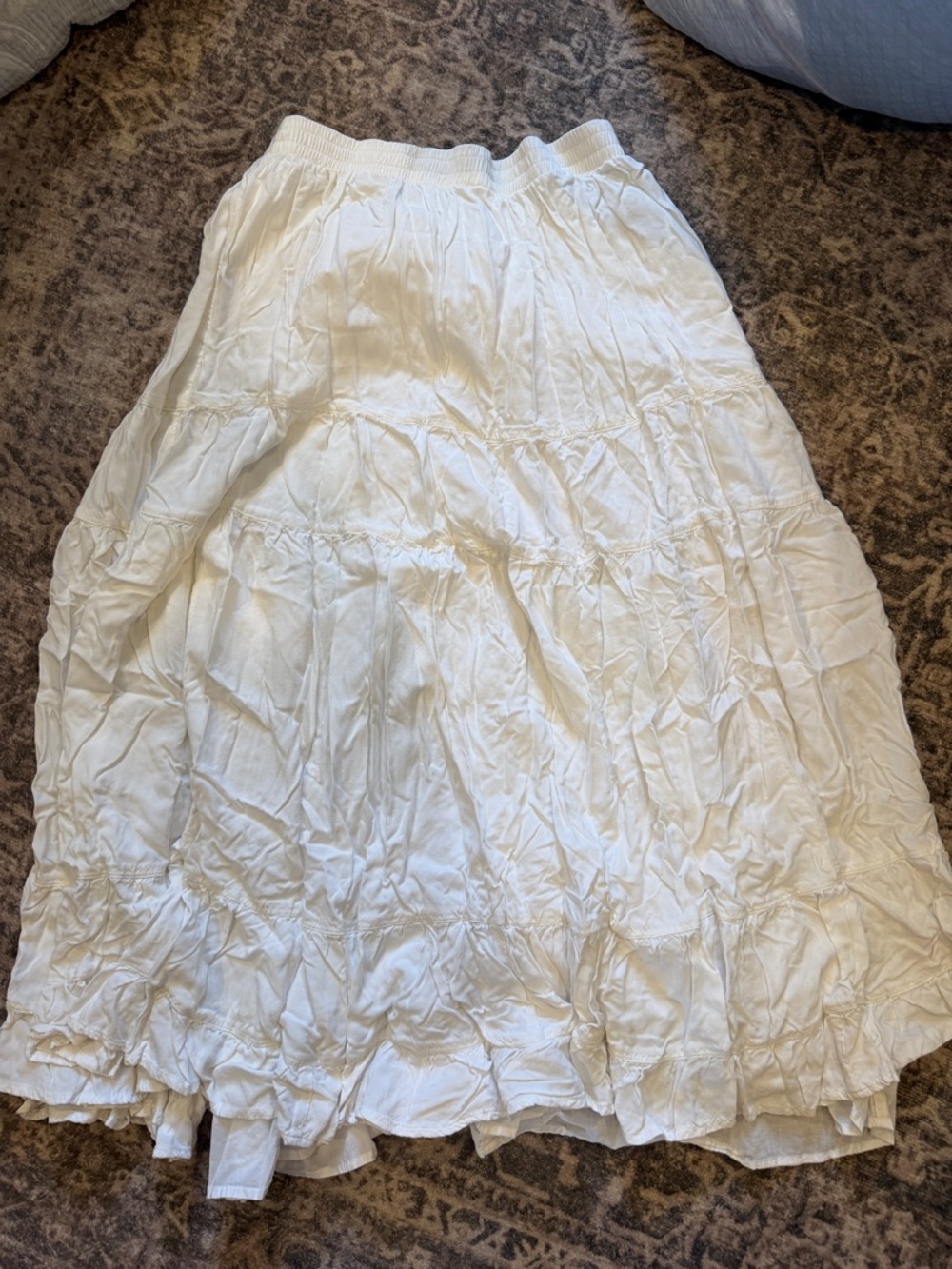American Eagle Outfitters White Tiered Midi Skirt